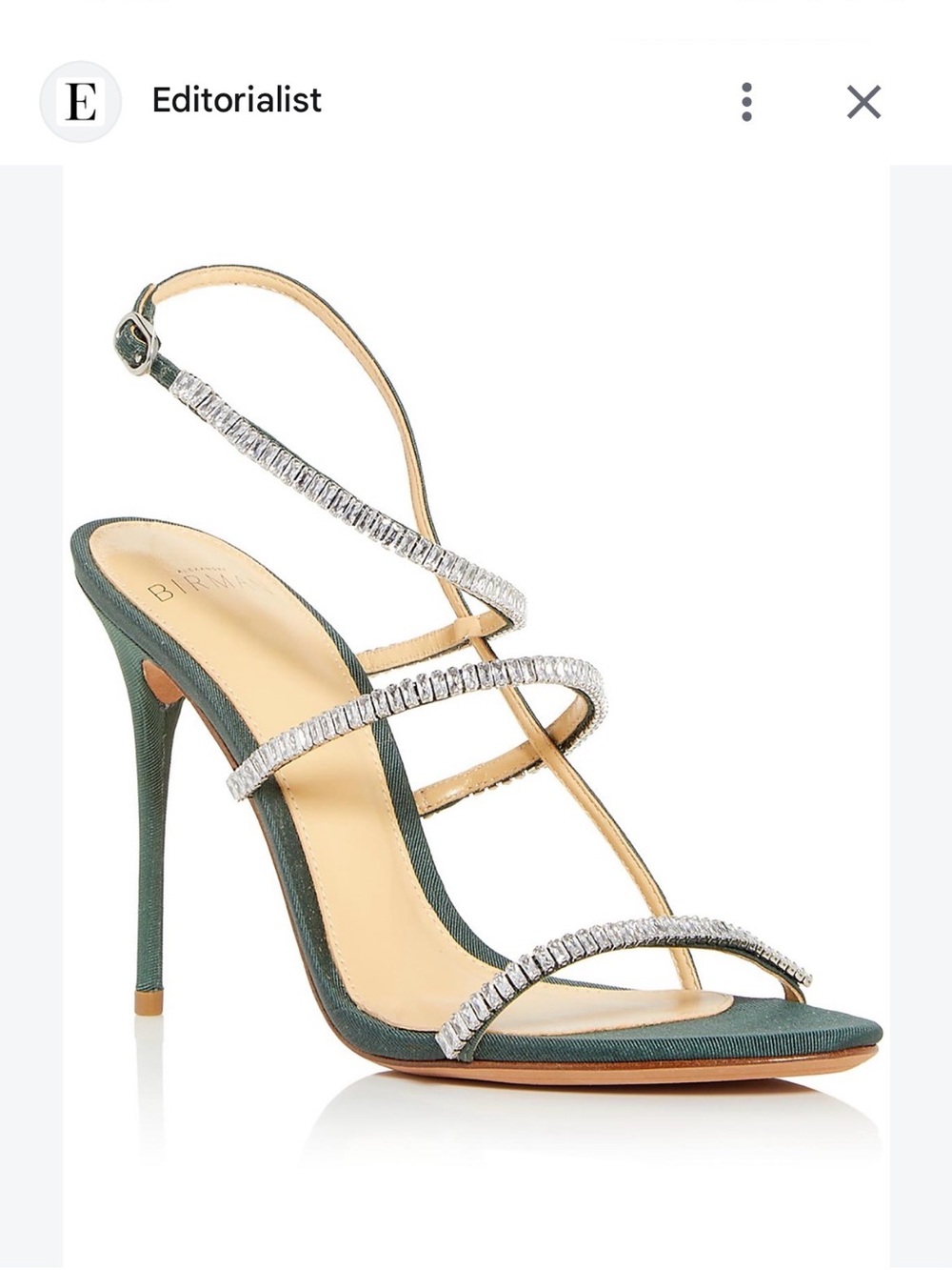 Alexandre Birman Emerald Green Crystal-Strap Stiletto Sandals